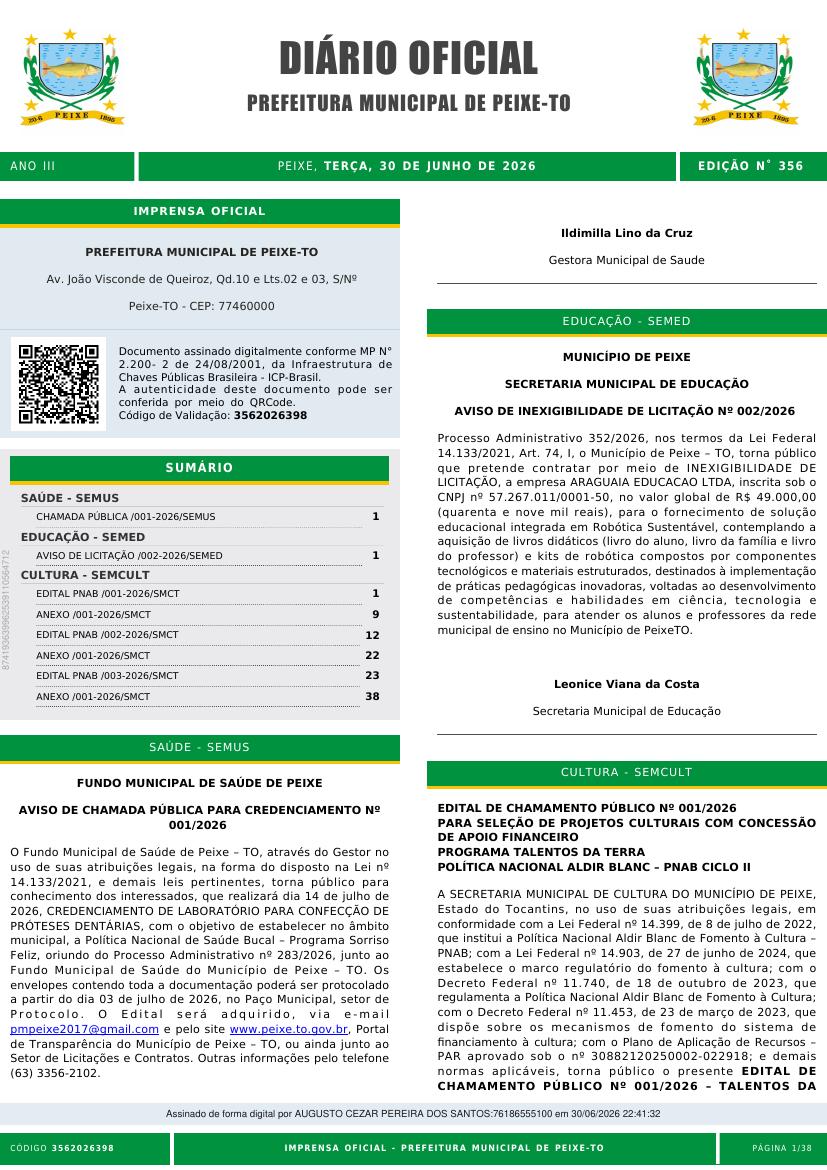 Capa da edição