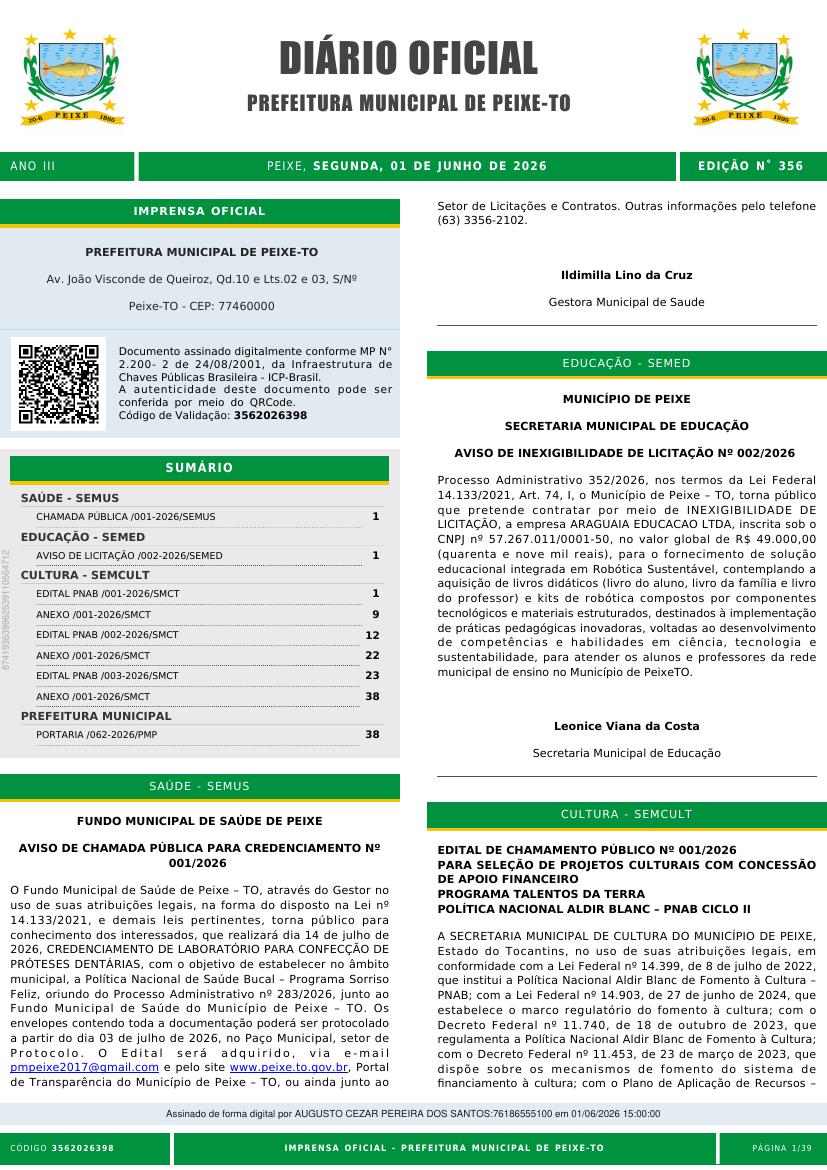 Capa da edição