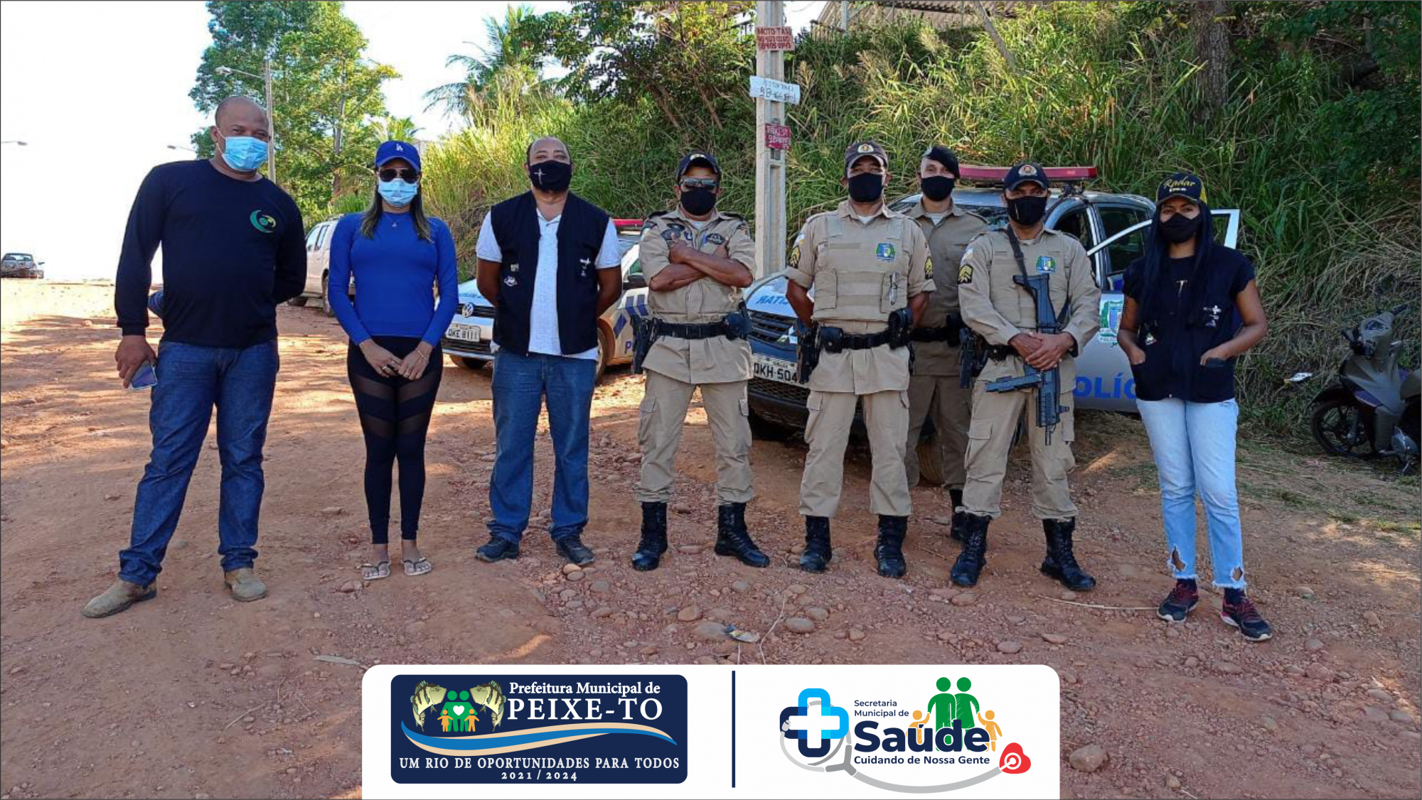 PRIMEIRA AÇÃO EM CONJUNTO APÓS REFORÇO POLICIAL E EQUIPE DA VIGILÂNCIA SANITÁRIA NO ENFRENTAMENTO À COVID - 19