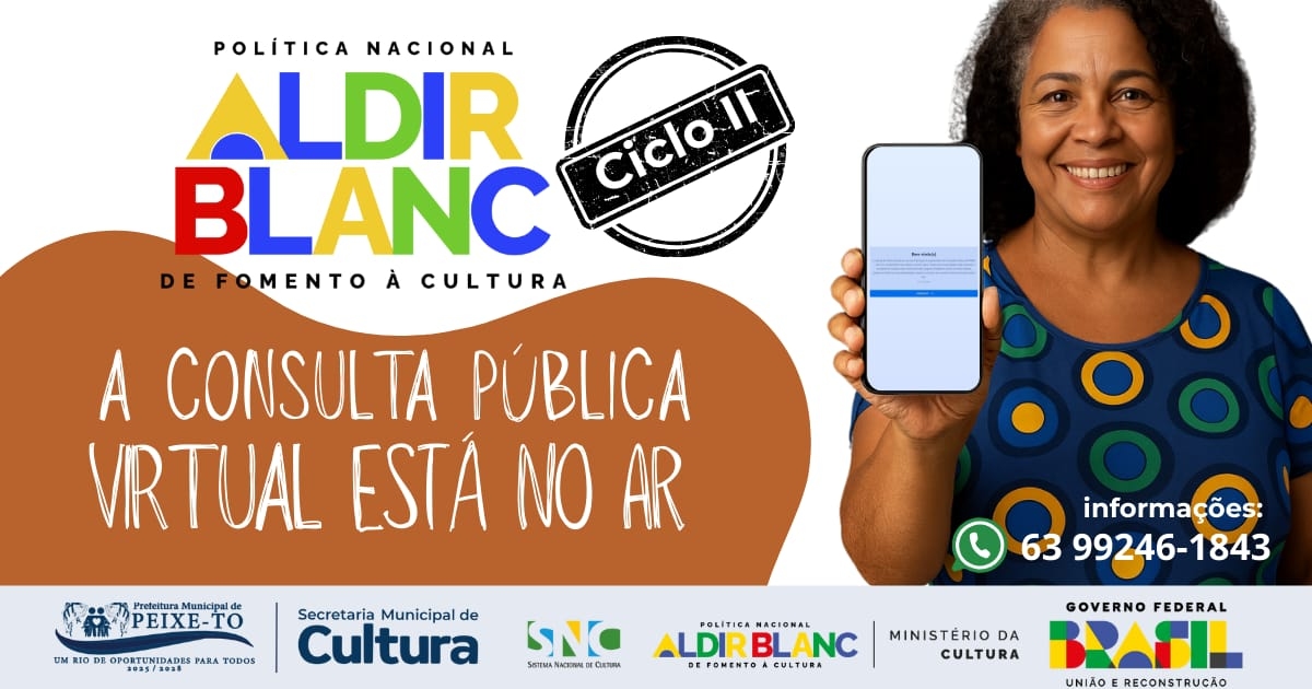 CONSULTA PÚBLICA VIRTUAL DA POLÍTICA NACIONAL ALDIR BLANC - CICLO II